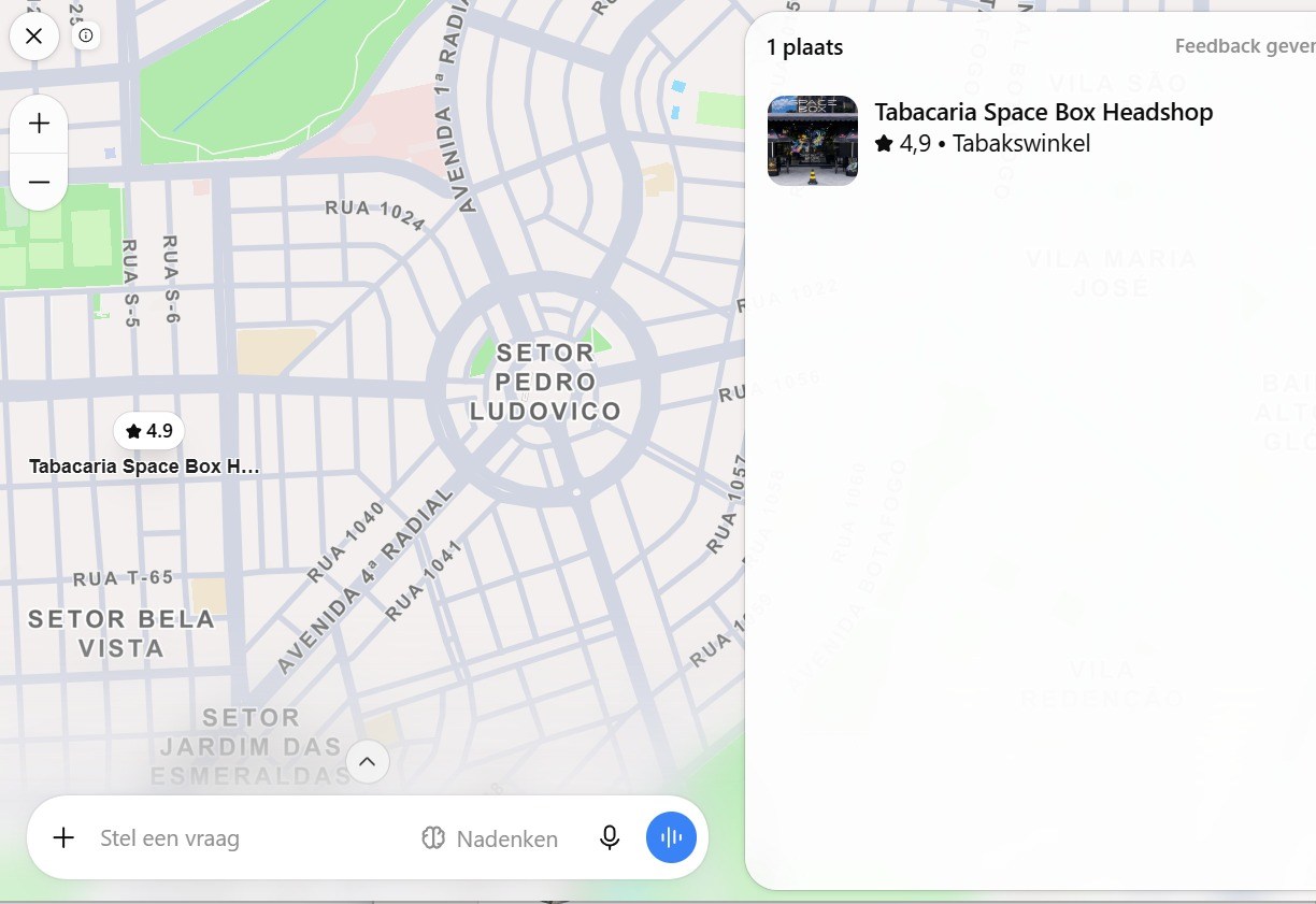 Mapa Tabacaria Space Box Headshop Setor Pedro Ludovico